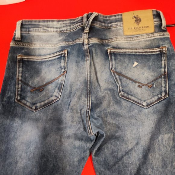 U.S. Polo Assn. jeans denim distressed rips men's size 34 x 29 - Picture 4 of 7